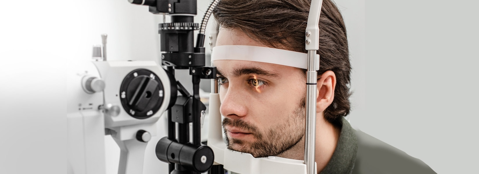 young man during eye exam in Strongsville